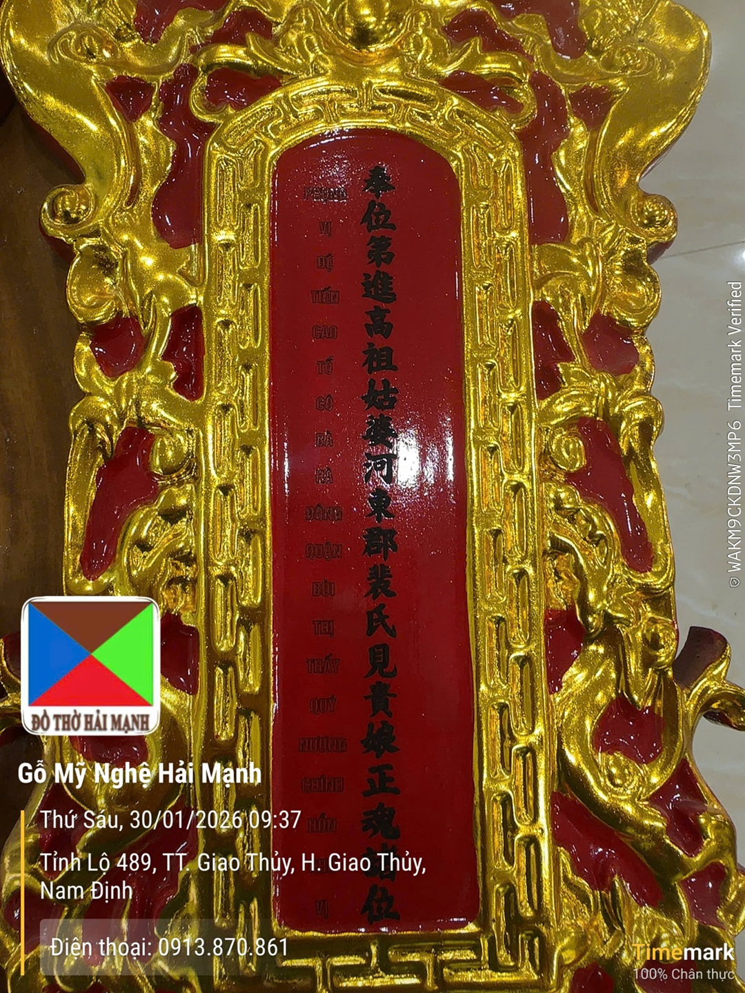 Bài vị ghi cả Quốc ngữ và chữ Nho