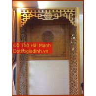 Vách ngăn phòng thờ CNC gỗ tự nhiên 6