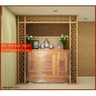 Vách ngăn phòng thờ CNC gỗ tự nhiên 1