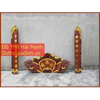 *** Bộ cuốn thư câu đối gỗ gụ Mai hóa