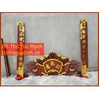 *** Bộ cuốn thư câu đối gỗ dổi Mai hóa