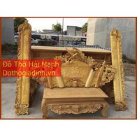 Bộ cuốn thư câu đối gỗ mít Phượng Nghê