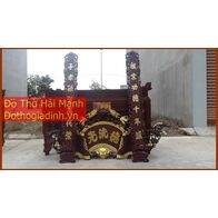 Bộ cuốn thư câu đối gỗ mít Mai hóa