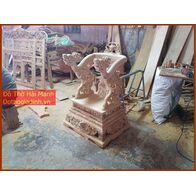 Ngai ỷ gỗ vàng tâm mẫu vách tay trơn