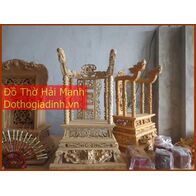 Ngai ỷ gỗ dổi mẫu con tiện mình trơn