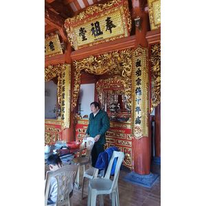 Cửa võng nhà thờ họ mẫu tứ linh thật và tứ linh hóa