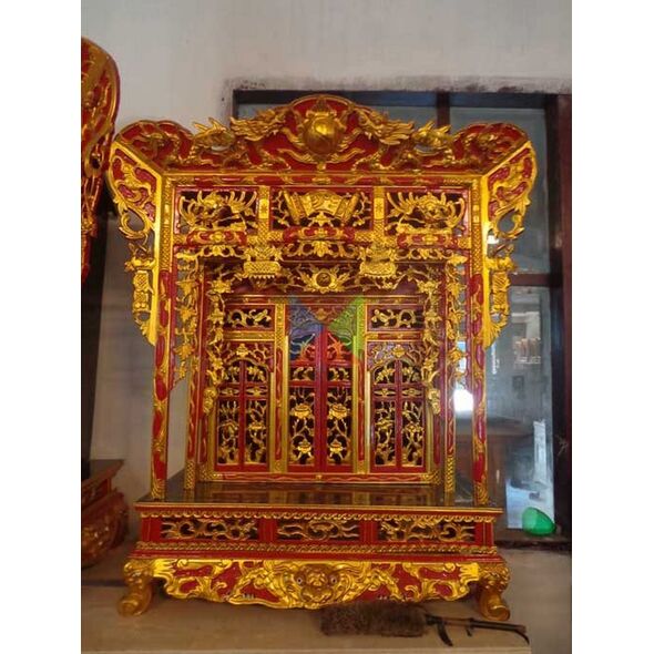 Khám thờ gia tiên mẫu Khám gian gỗ vàng tâm (khám 120)