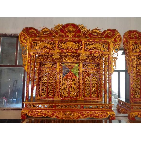 Khám thờ gia tiên mẫu Khám gian gỗ vàng tâm (khám 120)