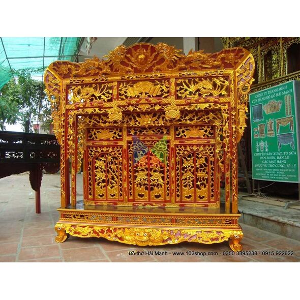 Khám gian thờ gỗ vàng tâm (khám 150)